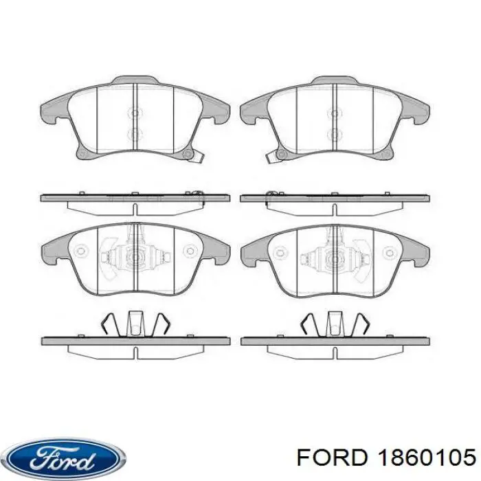Compre 1860105 Ford Sapatas do freio dianteiras de disco