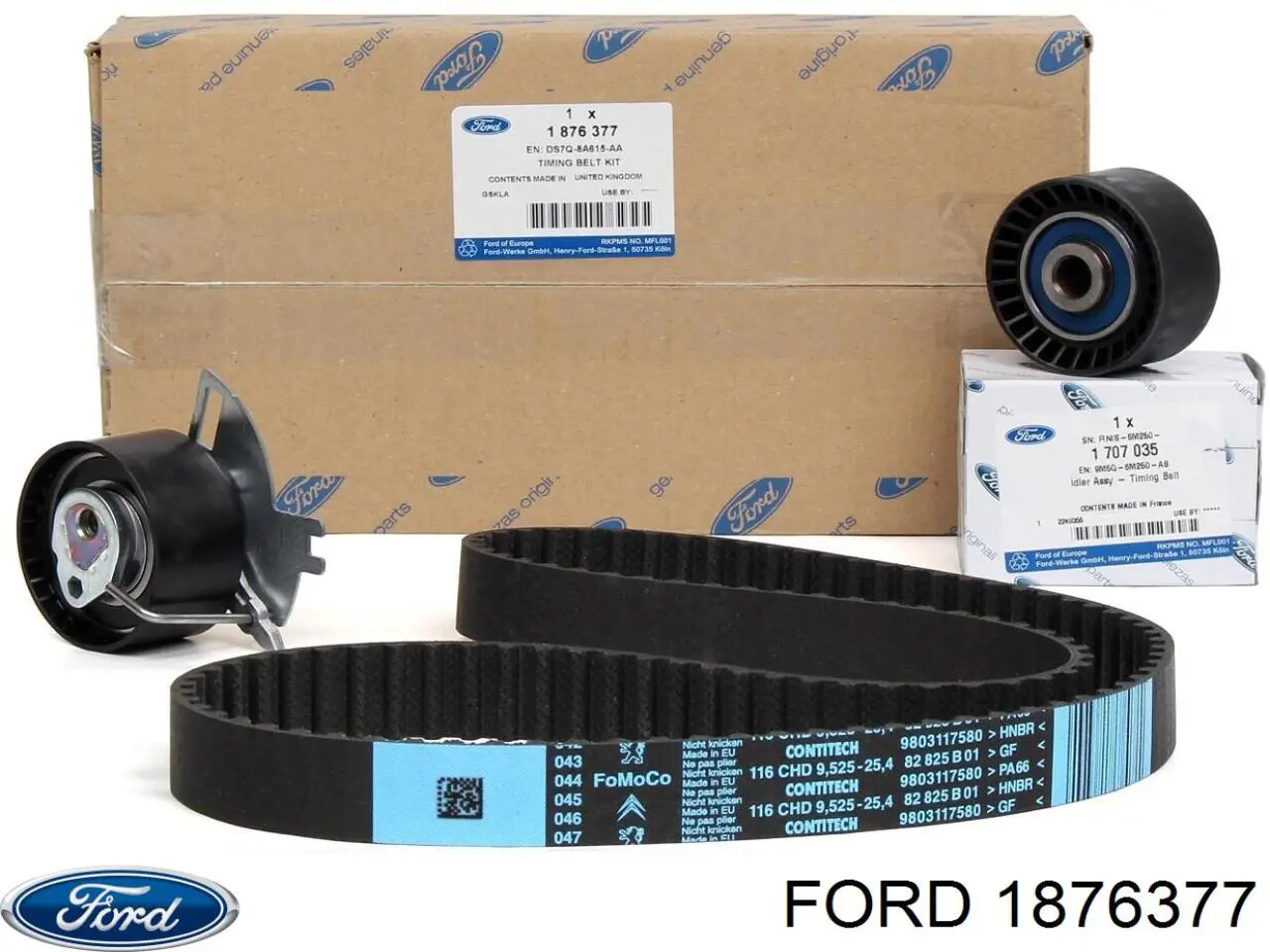 Compre 1876377 Ford Correia do mecanismo de distribuição de gás, kit