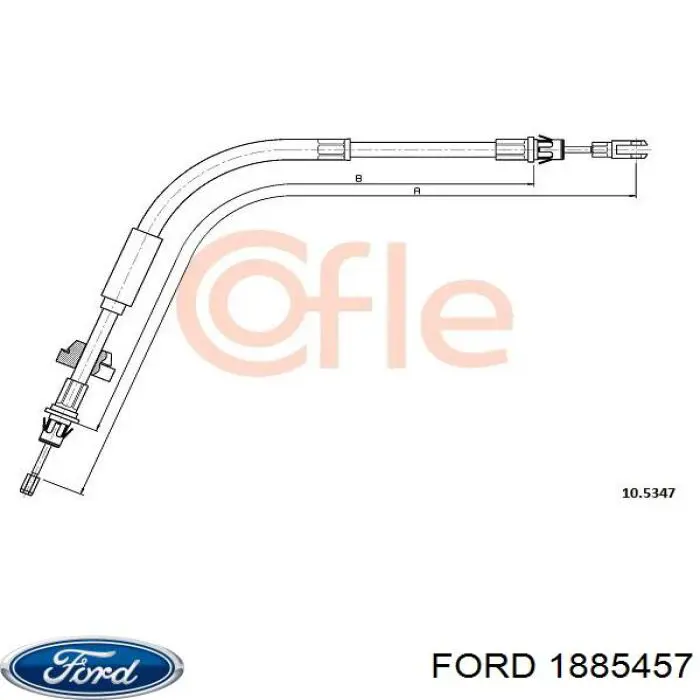 1885457 Ford Cabo do freio de estacionamento dianteiro
