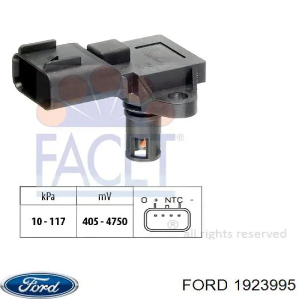 Compre 1923995 Ford Sensor de pressão no coletor de admissão, MAP