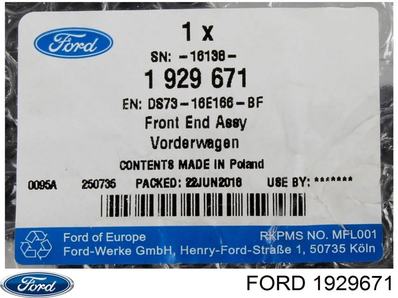 1929671 Ford Placa sobreposta superior do painel dianteiro (de suporte do radiador)