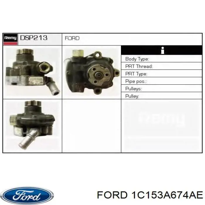 Bomba da Direção hidrâulica assistida Ford 1C153A674AE preço, a partir de 115,77 USD