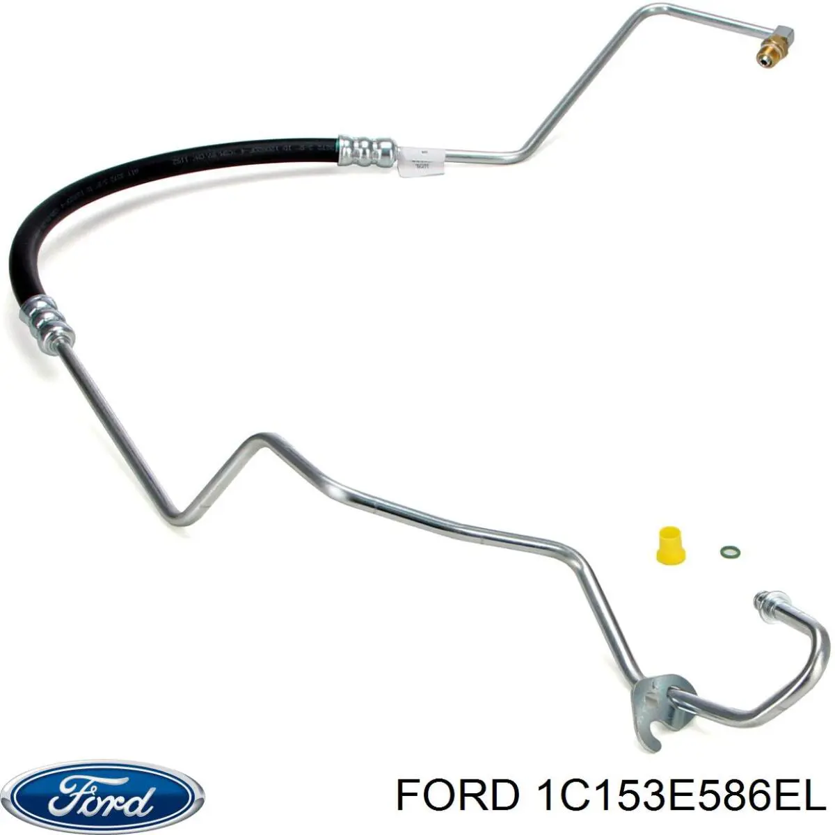 Compre 1C153E586EL Ford Mangueira da Direção hidrâulica assistida de pressão alta desde a bomba até a régua (do mecanismo)