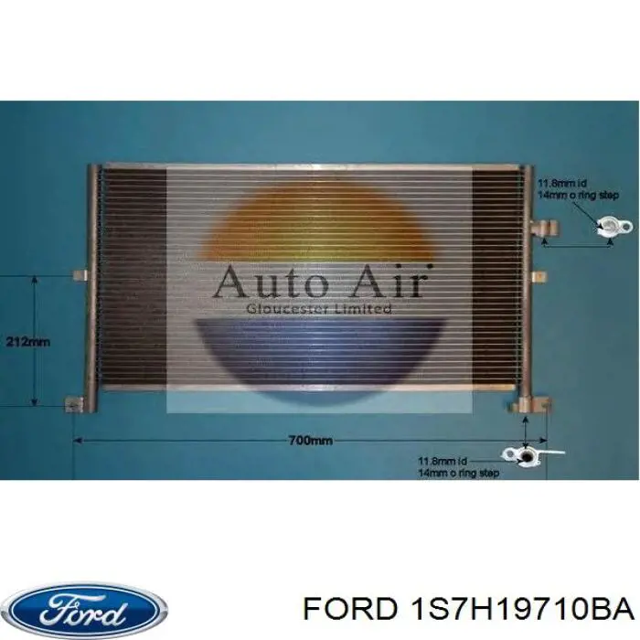 Compre 1S7H19710BA Ford Radiador de aparelho de ar condicionado