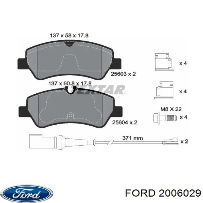 Sapatas do freio traseiras de disco Ford 2006029 preço, a partir de 28,25 USD