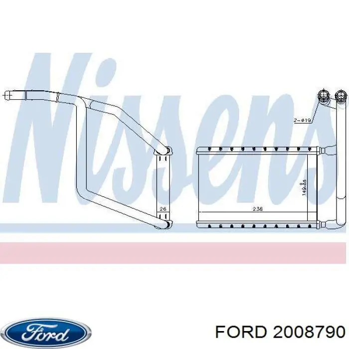 Radiador de forno (de aquecedor) Ford 2008790 preço, a partir de 67,62 USD