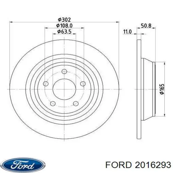 2016293 Ford Disco do freio traseiro