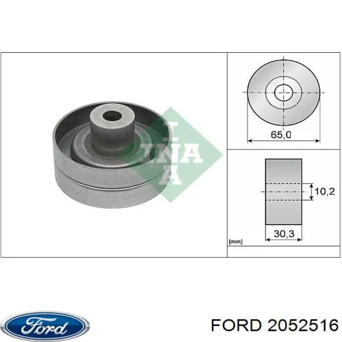 2052516 Ford Rolo parasita da correia de transmissão