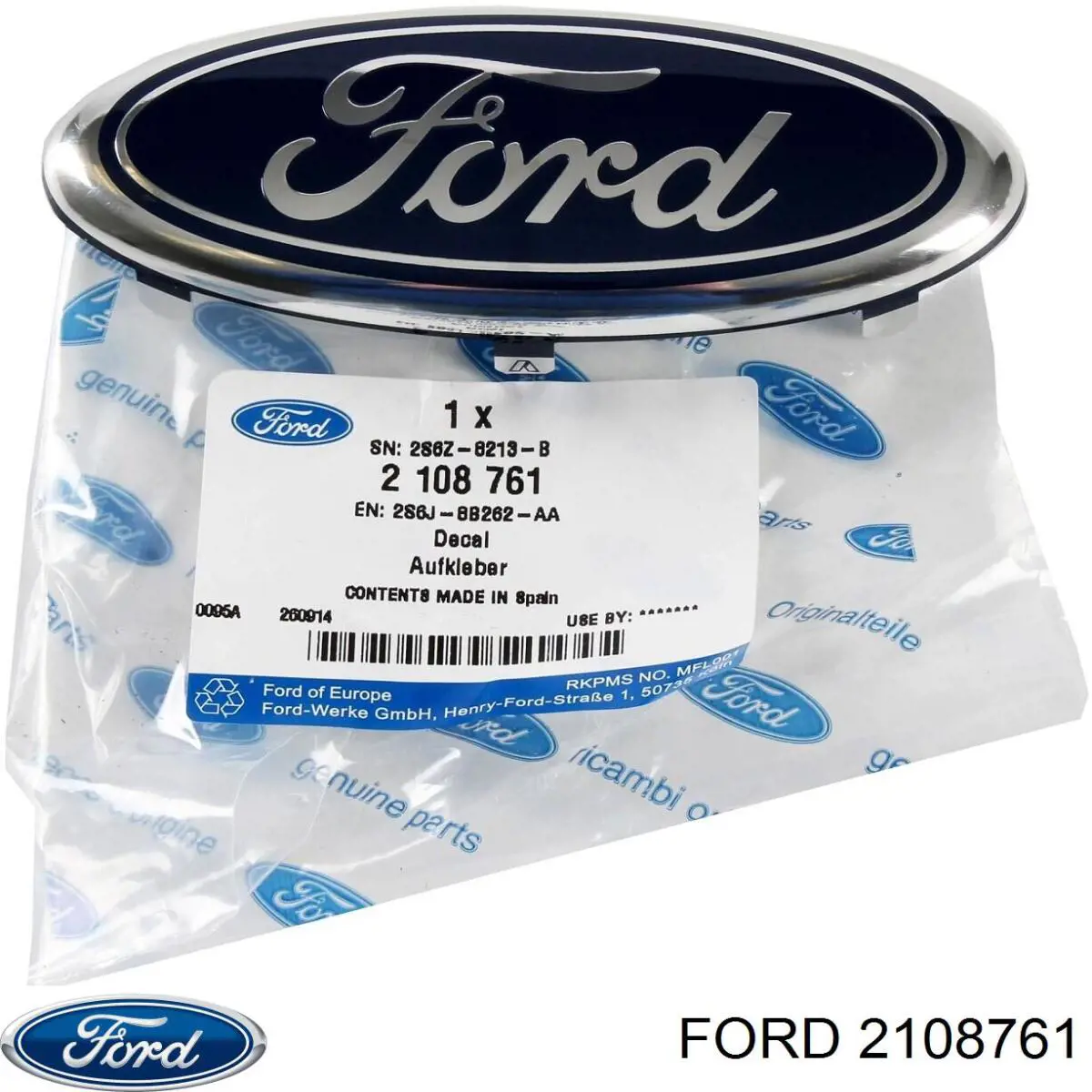 Compre 2108761 Ford Emblema de grelha do radiador