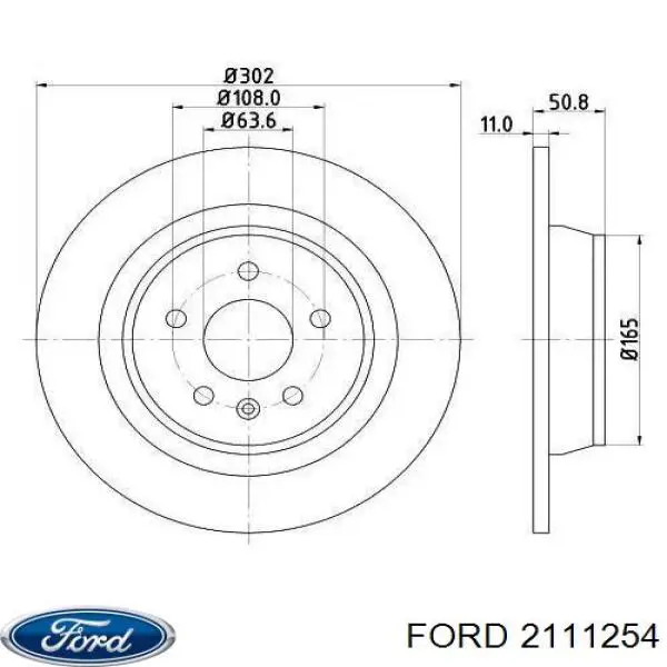 2111254 Ford Disco do freio traseiro