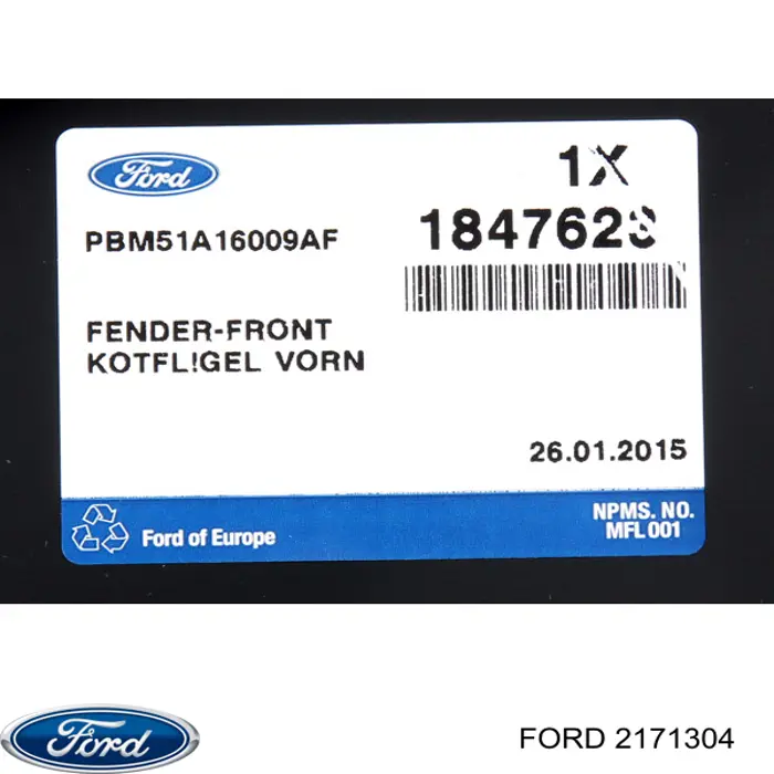 Pára-lama dianteiro esquerdo Ford 2171304 preço, a partir de 72,36 USD