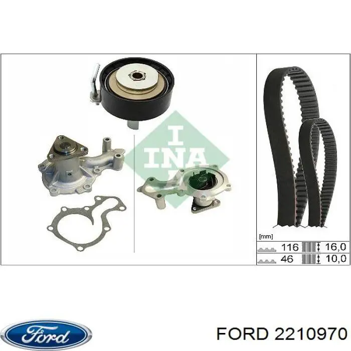Compre 2210970 Ford Correia do mecanismo de distribuição de gás, kit