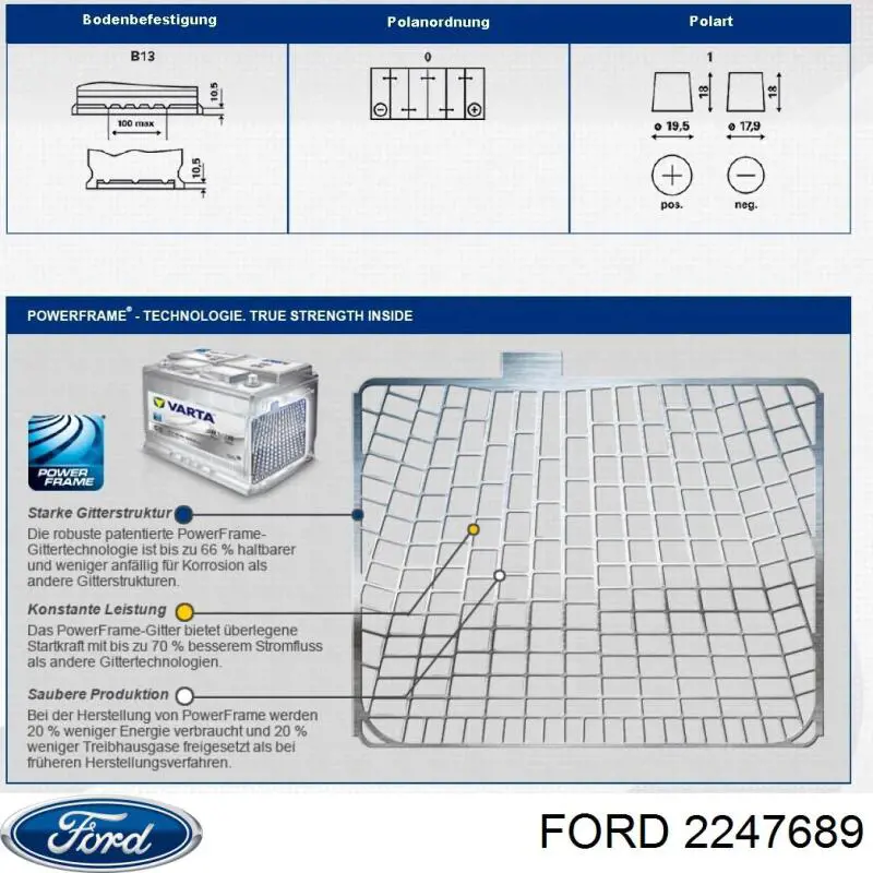 Bateria recarregável (PILHA) Ford 2247689