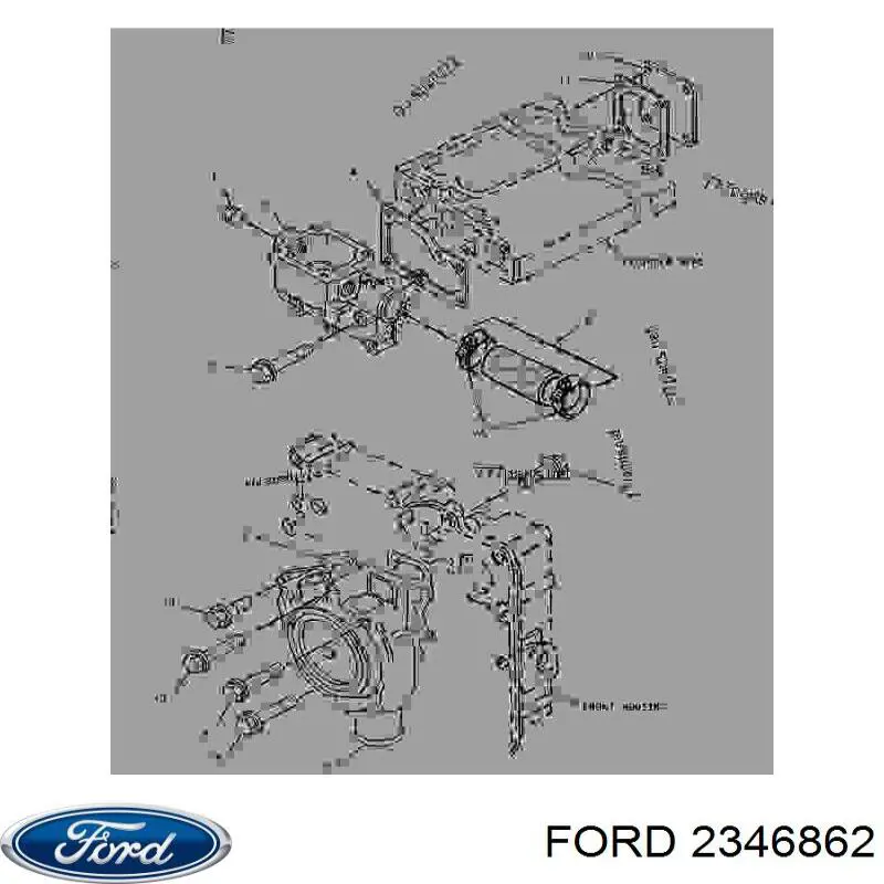 2346862 Ford Tampão dianteira do pára-choque do gancho de reboque