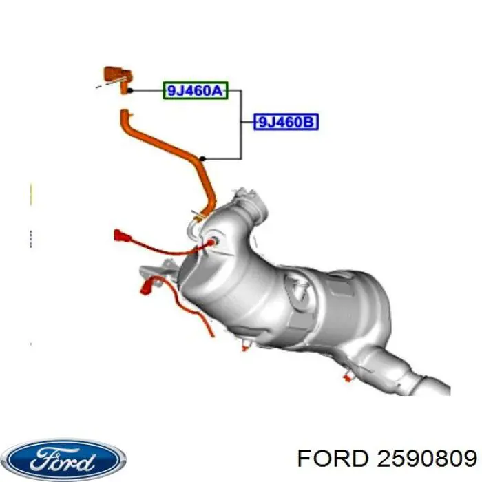 2590809 Ford Sensor de pressão dos gases de escape
