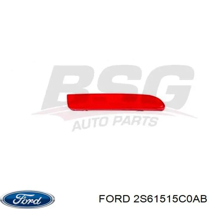 2S61515C0AB Ford Retrorrefletor (refletor) do pára-choque traseiro esquerdo