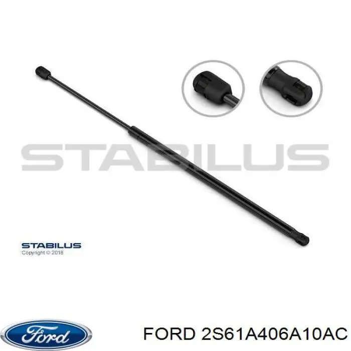 2S61A406A10AC Ford Amortecedor de tampa de porta-malas (de 3ª/5ª porta traseira)