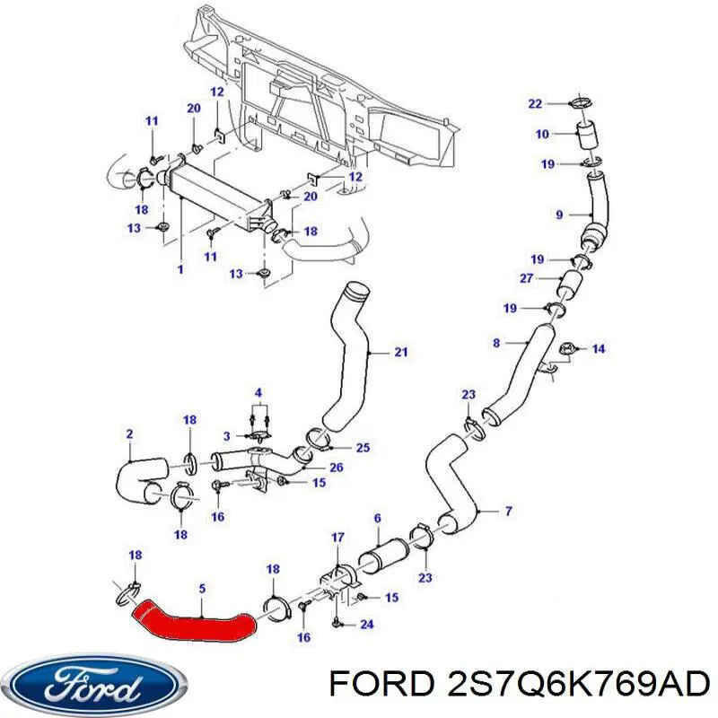 Mangueira (cano derivado) de intercooler Ford 2S7Q6K769AD preço, a partir de 20,31 USD