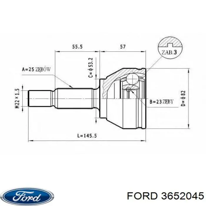 Compre 3652045 Ford 