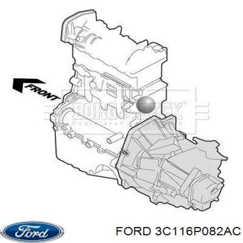Compre 3C116P082AC Ford Coxim de transmissão (suporte da caixa de mudança)