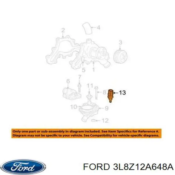 Sensor de temperatura do fluido de esfriamento Ford 3L8Z12A648A preço, a partir de 98,21 USD