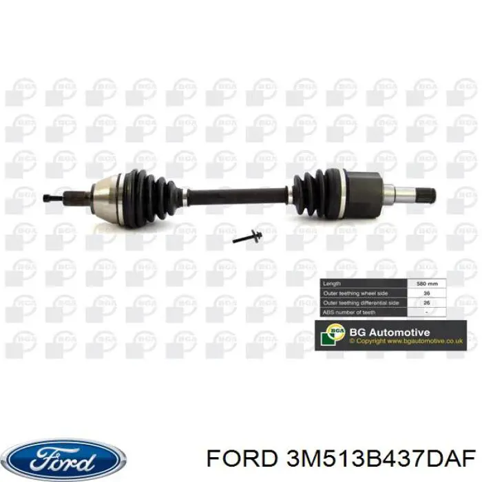 Semieixo (acionador) dianteiro esquerdo Ford 3M513B437DAF preço, a partir de 40,86 USD