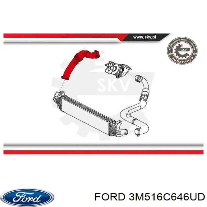 Mangueira (cano derivado) de intercooler Ford 3M516C646UD preço, a partir de 22,15 USD