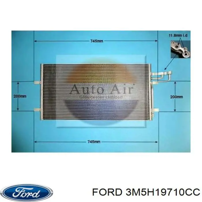 3M5H19710CC Ford Radiador de aparelho de ar condicionado
