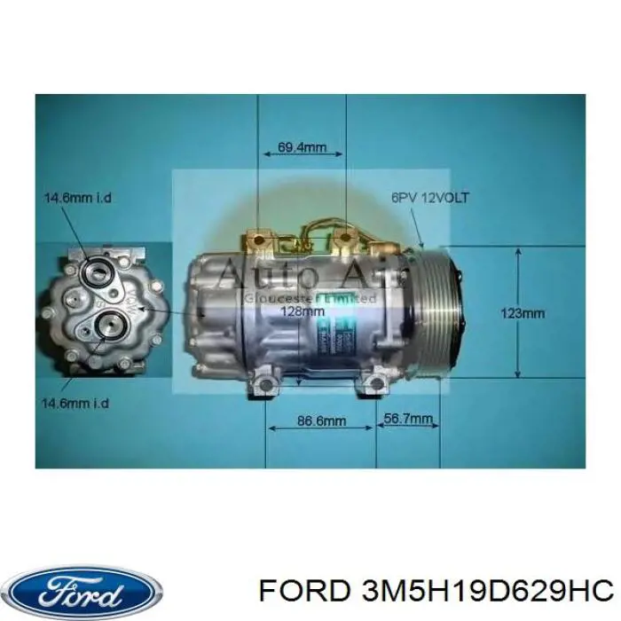 Compressor de aparelho de ar condicionado Ford 3M5H19D629HC