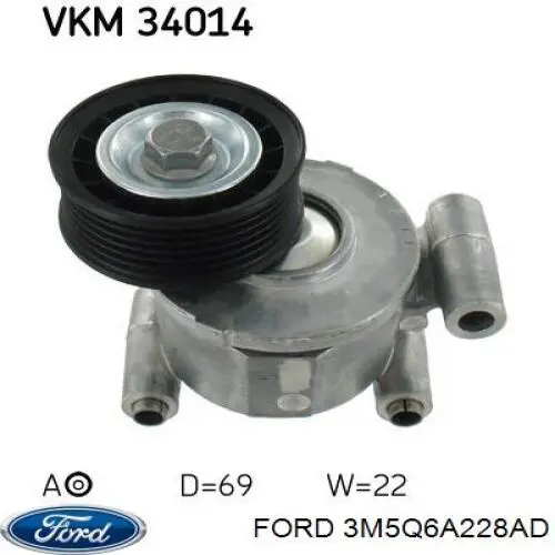 3M5Q6A228AD Ford Reguladora de tensão da correia de transmissão