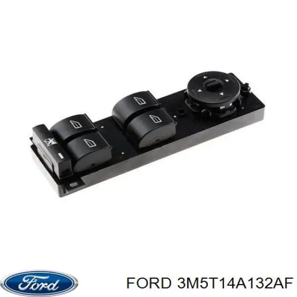 3M5T14A132AF Ford Unidade de botões dianteira esquerda de controlo de elevador de vidro