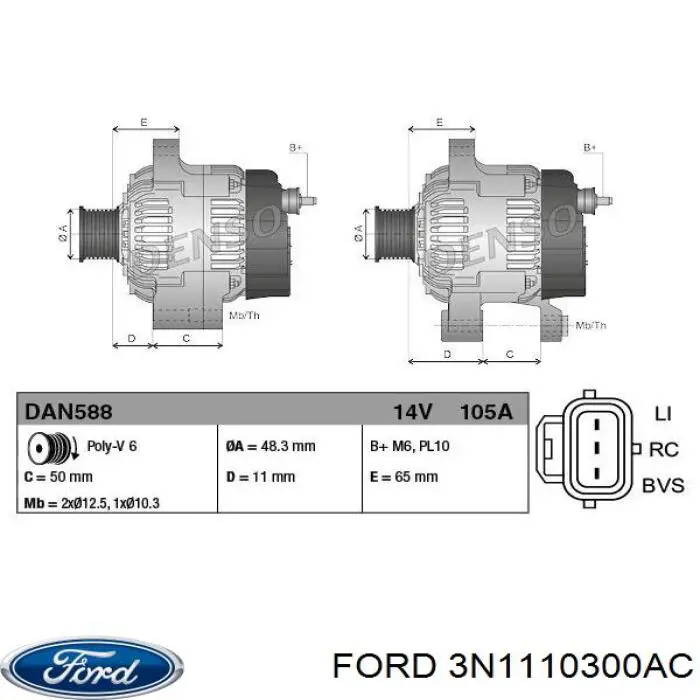 Compre 3N1110300AC Ford Gerador