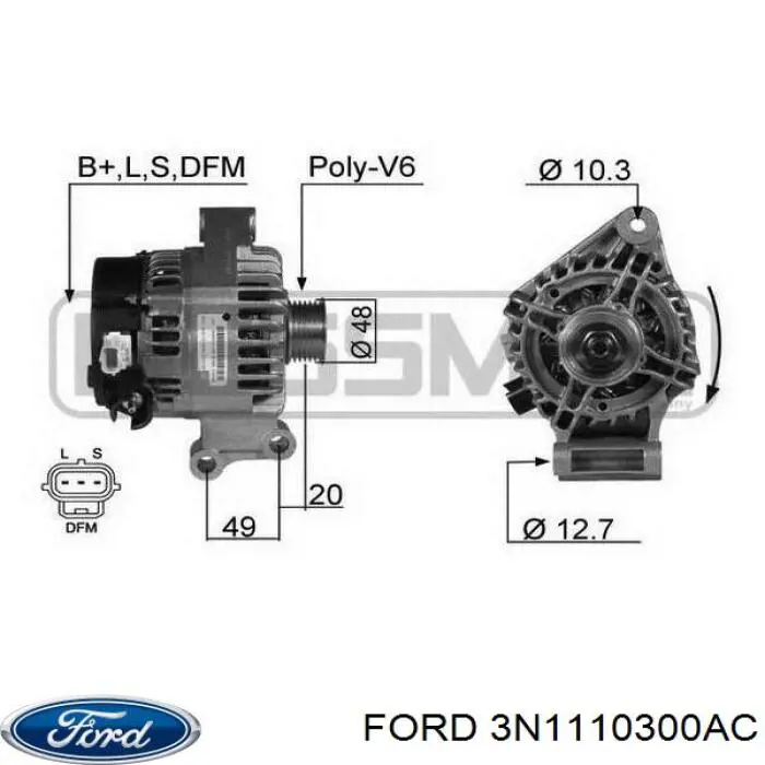 Gerador Ford 3N1110300AC preço, a partir de 83,43 USD