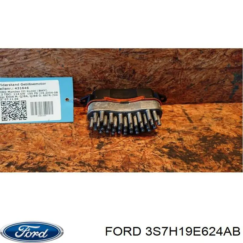 Compre 3S7H19E624AB Ford Resistor (resistência) de ventilador de forno (de aquecedor de salão)