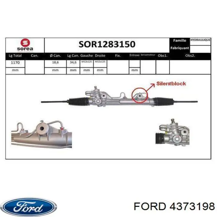 Compre 4373198 Ford Cremalheira da direção