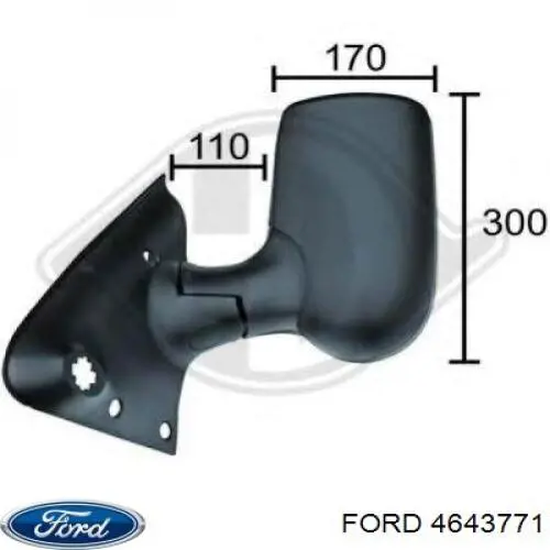 4643771 Ford Espelho de retrovisão esquerdo