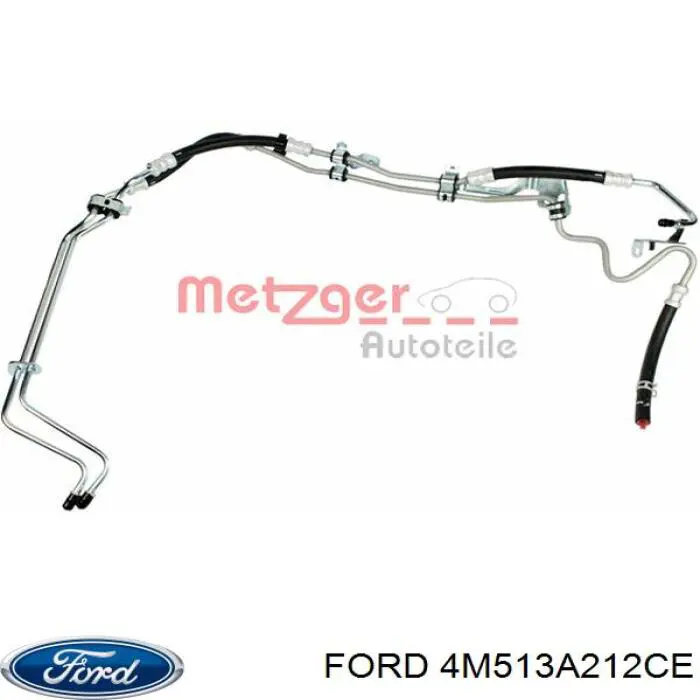 Compre 4M513A212CE Ford Mangueira da Direção hidrâulica assistida de pressão alta desde a bomba até a régua (do mecanismo)