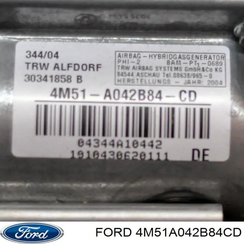 4M51A042B84CD Ford Cinto de segurança (AIRBAG) de passageiro