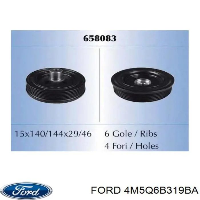4M5Q6B319BA Ford Polia de cambota