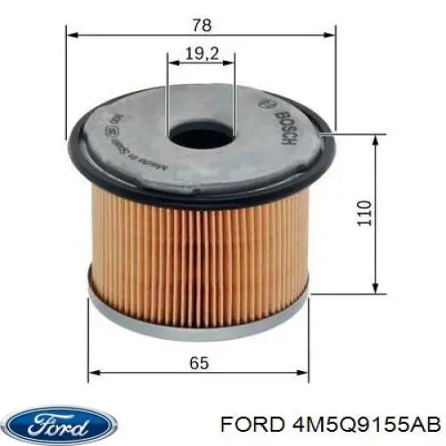 Compre 4M5Q9155AB Ford Filtro de combustível