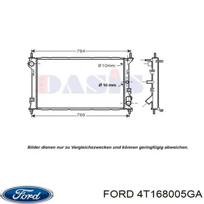 Radiador de esfriamento de motor Ford 4T168005GA preço, a partir de 108,96 USD