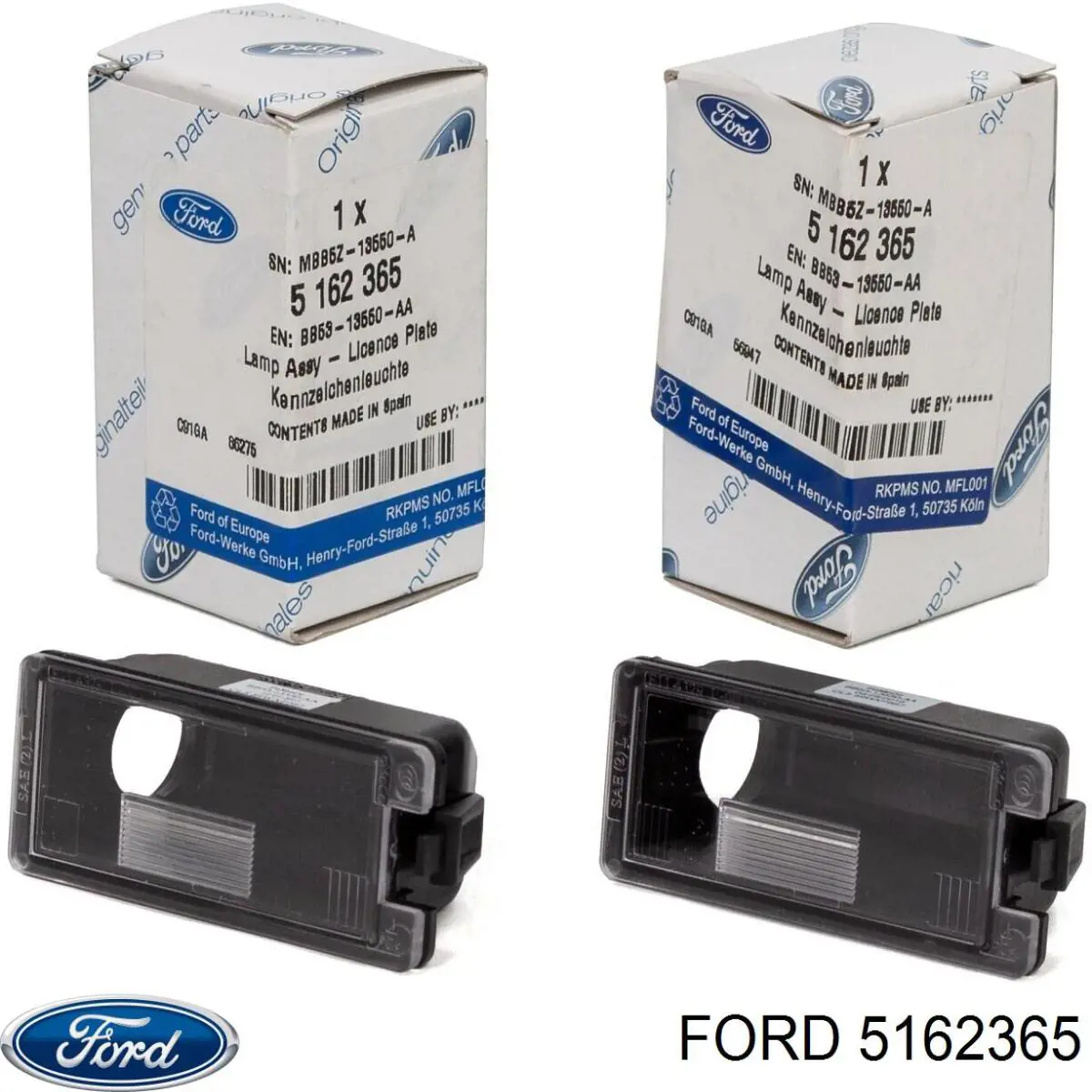 5162365 Ford Lanterna da luz de fundo de matrícula traseira