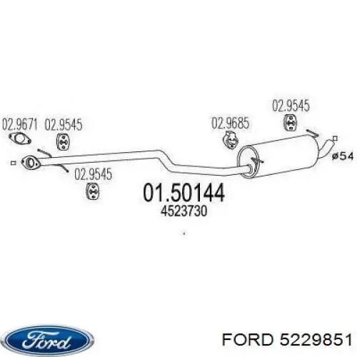 Compre 5229851 Ford Silenciador, parte central
