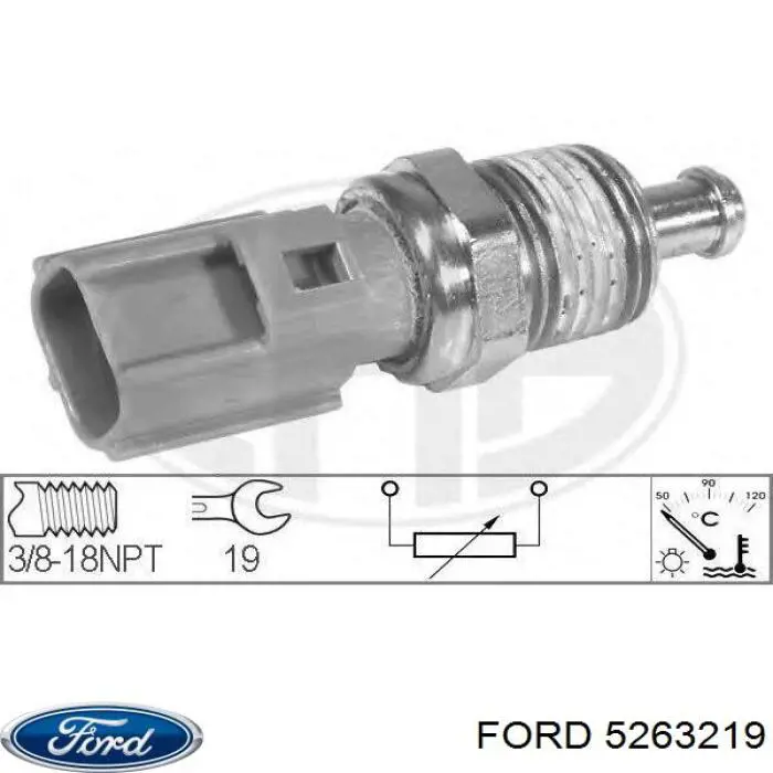 Compre 5263219 Ford Sensor de temperatura do fluido de esfriamento