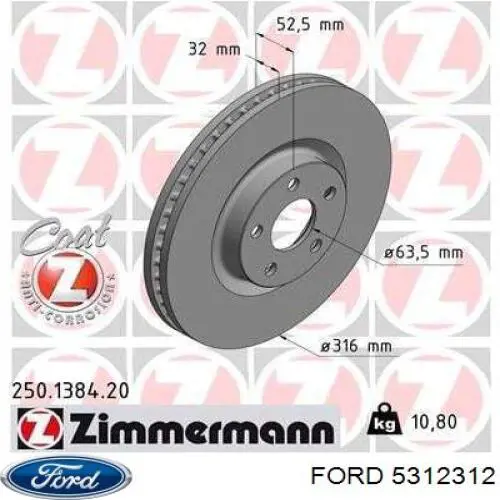 Disco do freio dianteiro Ford 5312312 preço, a partir de 84,09 USD
