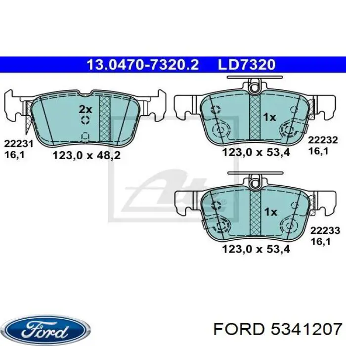 5341207 Ford Sapatas do freio traseiras de disco