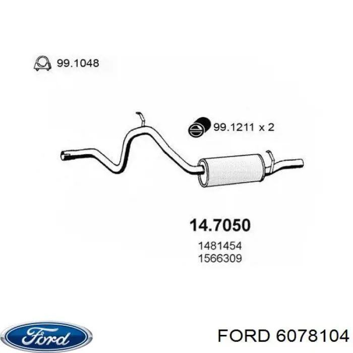 Silenciador, parte traseira para Ford Taunus '80 GBS.GBNS