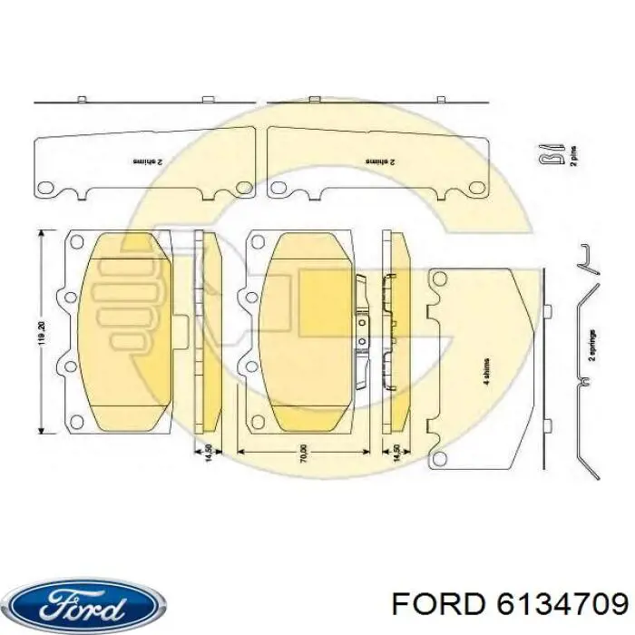 Compre 6134709 Ford Cabo/pedal de gás (de acelerador)