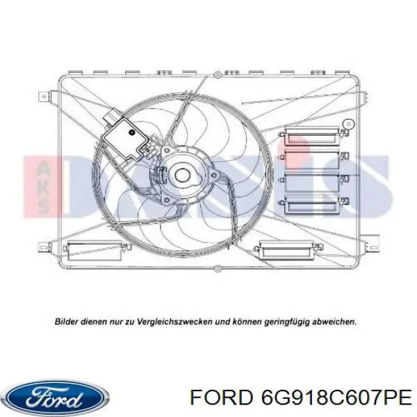 6G918C607PE Ford Difusor do radiador de esfriamento, montado com motor e roda de aletas
