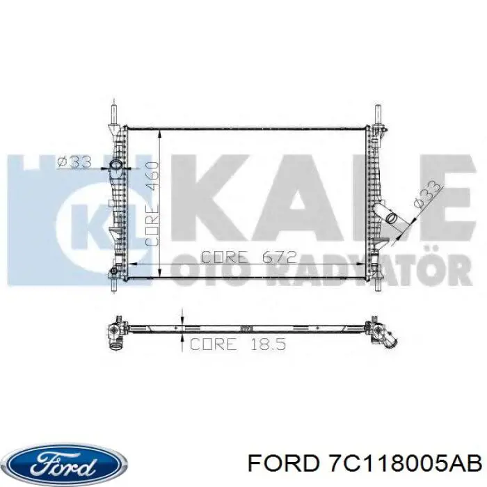 Compre 7C118005AB Ford Radiador de esfriamento de motor